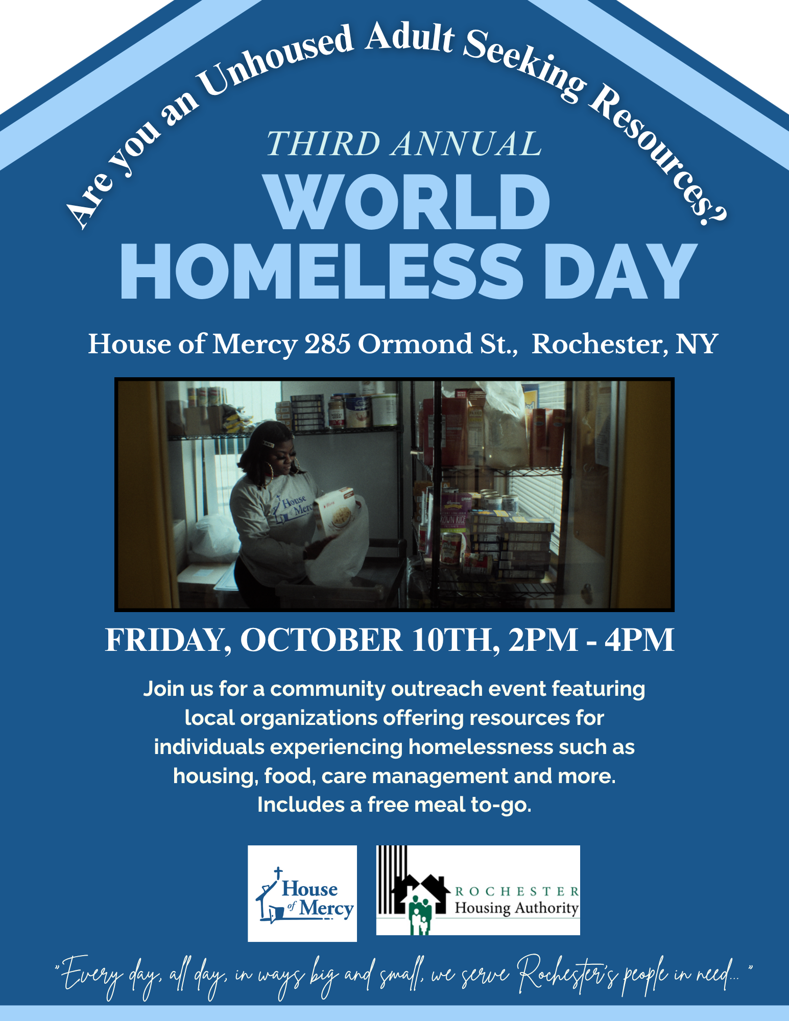 World Homeless Day event on October 10th - Partners Ending Homelessness